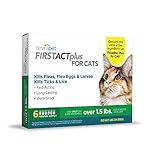 TevraPet FirstAct Plus Cat Flea and Tick Treatment, Flea Medicine for Cats 1.5 lbs and up, 6 Months Prevention