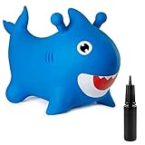 Bouncy Horse - ECO-Friendly - Animal Bouncing Horse Hopper Toy, Inflatable Ride on Jumping Bouncer for Kids (White)