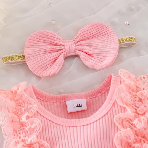 Baby Girl Clothes Infant Summer Outfits Cute Butterflies Mesh Ruffle Sleeveless Romper Headband Set 0-12 Months4