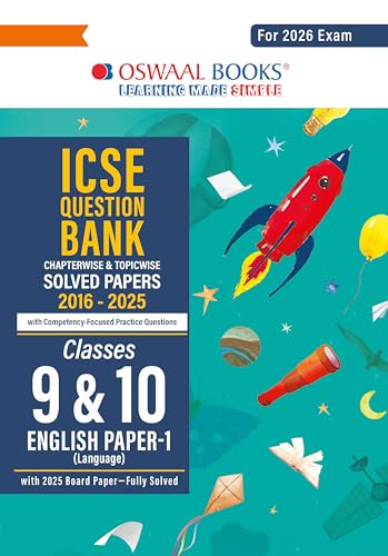 Image of Oswaal ICSE Question Bank Chapterwise & Topicwise Solved Papers Class 9 & 10 English-1 For 2026 Exam