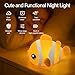 AVACOM Cute Clownfish Night Light - Silicone Pat Pat Lamp with 3-Level Brightness Adjustment, Timer Function, Rechargeable Touch Control Nursery Nightlight for Baby Bedroom Decor