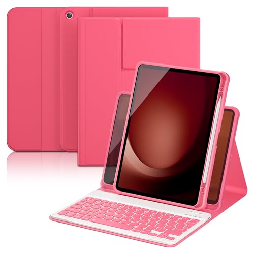 Funda para Galaxy Tab A9 Plus evita caídas del lápiz y facilita escribir de noche con teclado