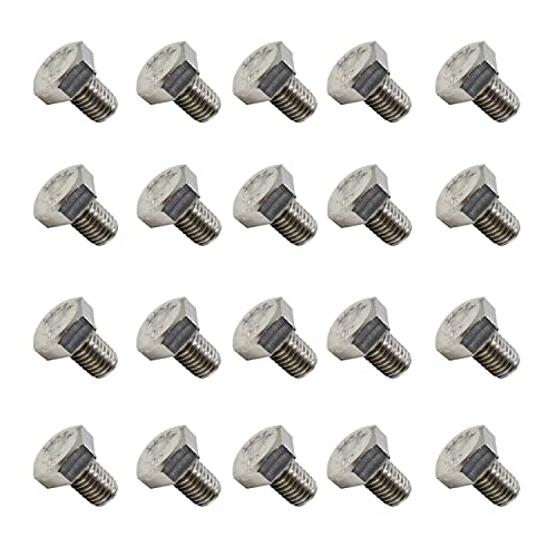 Image of M8 Hex Bolt, M8-1.25 x 12mm Hex Head Screw Bolts, 304 Stainless Steel, Fully Threaded, Plain Finish, Hex Tap Bolts 20Pcs (M8x12mm)