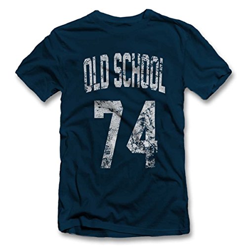 shirtground Oldschool 1974 T-Shirt Dunkelblau-Navy XL