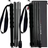 KHEALING トレッキングポール カーボン 折畳み【超軽量110g/120g/130G】炭素繊維 登山 ポール 5節 2本セット 110/120/130 cm ハイキングポール 滑り止め コンパクト 遠足 登山用品 徒歩 キャップ 吸湿発散性に 収納バッグ付 男女兼用 オフロード(人気登山ブロガー絶賛推薦!) (黒色リストストラップ(110cm))