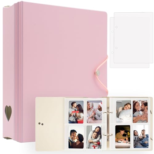 200 Pockets Photo Album for Fujifilm Instax Mini 11 12 9 8+ 8 7+ LiPlay Film, Photocard Binder for Polaroid SnapTouch PIC-300 Z2300 Photo Printer, 2x3 Photo Book for Kpop Card (Pink)