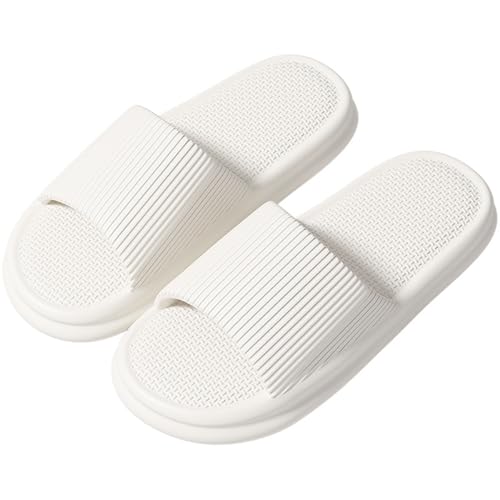 NEWGEM Unisex Comfort Slide Sandals, Non-Slip Textured Sole, White