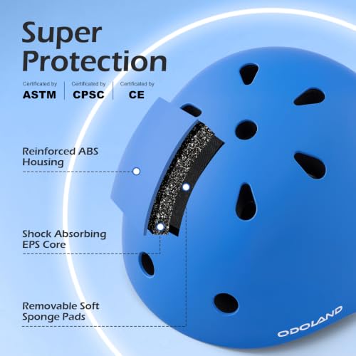Image of Odoland Kids Bike Helmet for Boy Girl Age 3-8 for Cycling, Scooter, Skating