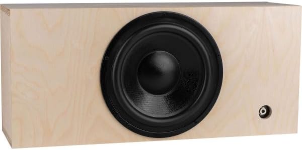 Bag view of the assembled speaker with a large subwoofer driver