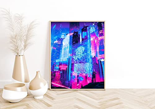 Japan Art Poster Set Of 4 - Japanese Neon Art, University Poster Print Artwork - Tokyo Anime Wall Art Picture Gift - Cool Cyberpunk Poster - Preppy Night City Wall Decor Poster - Japanese Wall Art Room Aesthetics Bedroom Decor (11X14 Inch | Unframed) #TOP5