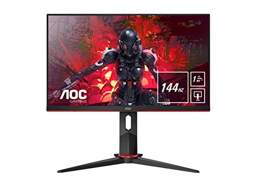 AOC Gaming 24G2U/BK 60 cm (23,8 Zoll) Monitor (FHD, HDMI, DisplayPort, Free-Sync, 1ms Reaktionszeit, 144 Hz, 1920x1080) schwarz/rot