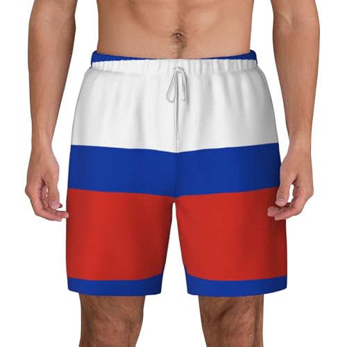 Short de bain compression homme anti-irritation motif drapeau russe été