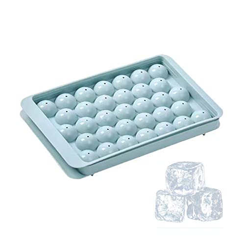 製氷皿 可愛い アイストレー フタ付き製氷器 製氷ケース 製氷機 シリコン アイスキューブトレイ 丸型 取出し簡単 冷凍保存 お酒氷 家庭用 蓋付き 高耐久性 DIY製菓用具 キッチン用品 大容量 ブルー