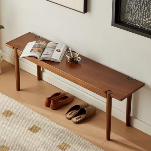 Klgfbdc Brown Wooden Dining Bench, Rustic Farmhouse Shoe Rack Bench, Indoor Entryway Bench, Shoe Bench Organizer, End Of Bed Bench For Living Room, Hallway, Mudroom, Doorway(,80Cm/31.5In)