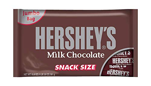 HERSHEY'S Milk Chocolate Snack Size, Candy Jumbo Bag, 19.8 oz