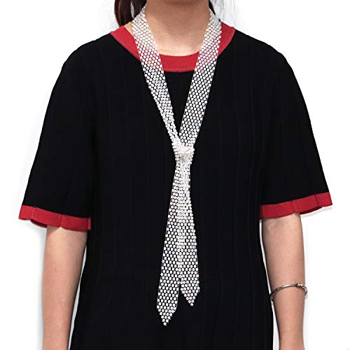 Glamorstar Rhinestone Neck Tie Glitter Sparkle Long Thin Women Scarf Neckerchief2