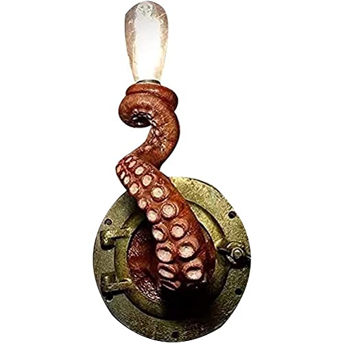 Image of Retro Octopus Electric Light Tentacle Monsters with Bulbs Hanging on Wall Octopus Tentacle lamp Holder,Resin Wall Lamps for Wall Art Decoration