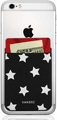 Vandel Pocket: Stretchy Fabric Stick On Card Holder Wallet for The Back of Cell Phones (Stars)