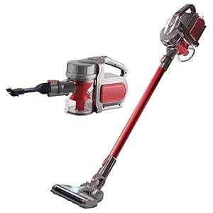 BAKAJI HVC 150.580.57R cycloonstofzuiger, draadloos, lithium batterij 18 V-2200 mAh, rood, 0,8 liter