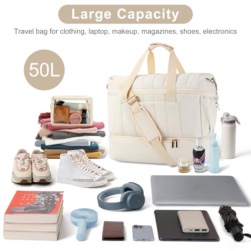 Travel Duffle Bag Weekender Bags for Women with Shoes Compartment Personal Item Travel Bag with Clear Toiletry Bag Overnight Gym Bag with Wet Pocket Hospital Bags for Labor and Delivery2