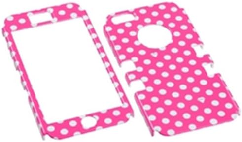 MYBAT IPHONE5HPCTUFFCIM897NP Premium TUFF Case for iPhone 5 - 1 Pack - Retail Packaging - Dots(Pink/white) Case