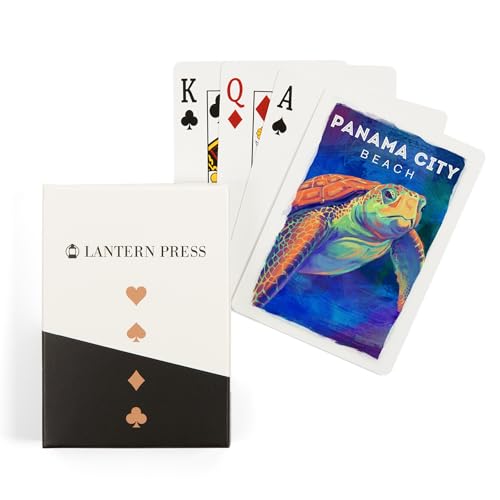 Lantern Press Panama City Beach, Florida, Tortuga Marina, 52 cartas póker