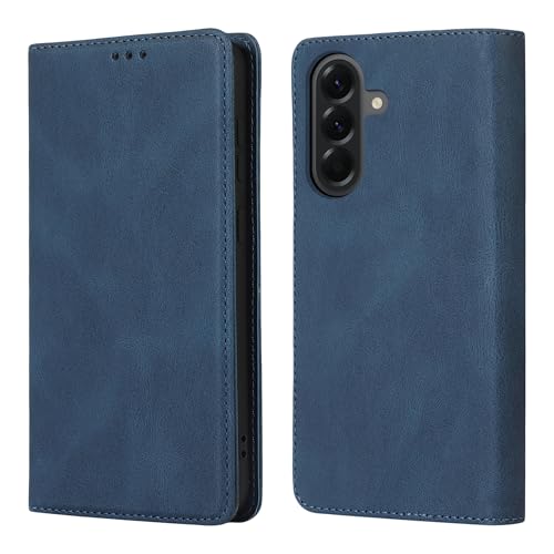 Étui Samsung Galaxy A56 5G bleu océan à rabat cuir : protection anti-choc et porte-cartes pratique
