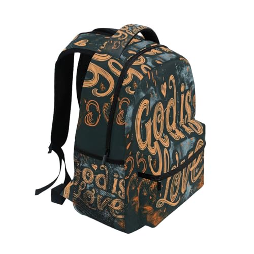 Backpack God Is Love for Men Women Daypack Travel Laptop Backpack Book Bag 12 ×16.9 In2