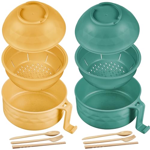 Romooa 2 Sets Microwave Ramen Bowl