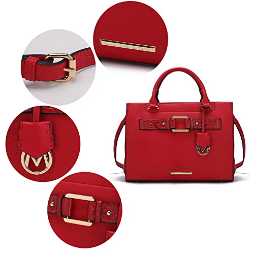 Image of MKF Collection Crossbody Tote Bag for Women & Wristlet Wallet Purse Set - PU Leather Top-Handle Satchel Shoulder Handbag