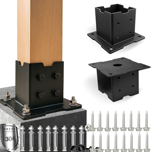 YUVIONOX 4x4 Post Base for Concrete, 2 pcs, Stainless Steel