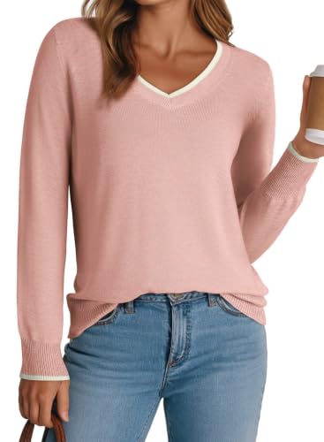 Image of Dokotoo Women's Wool Blend Crew Neck Casual Fall Sweaters Knit Tops | Lightweight,Long Sleeve,Fall Outftis,Dressy,Ribbed Hem,Business Casual Tops,Comfy Knit,Pullover,Basic Classic,Layer Clothes