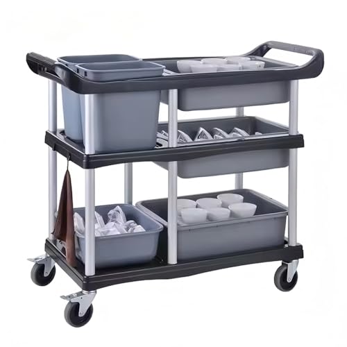 Commercial Products Standard Bus Box/Utility Cart,Gray Large Bus Tub, Plastic, Heavy Duty Restaurant Wash Basin/Dish Washing Tub for Kitchen Organization/Storage (THA52)