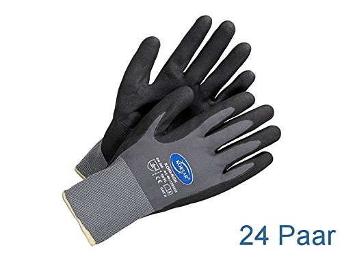 Korsar Kori Nox - Guantes de trabajo (24 pares, talla 10, nailon)