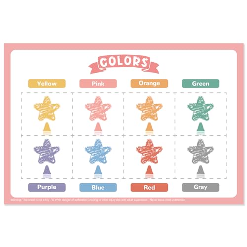 Image of 60 Pack Disposable Placemats for Baby & Toddle, Sticky Kids Placemat for Picnic Table, Party, Travel, 12" x 18" Restaurant Table Mats - Color