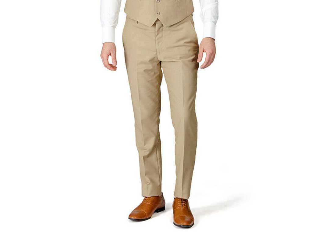 Slim Fit Men's Solid Suit Pants Trouser Flat Front No Pleats Dress Slacks