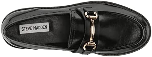 Steve Madden Women's Mistor Loafer, Black Leather, 8 | Image 4
