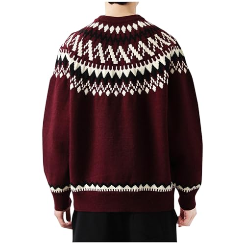Men's Crewneck Vintage Pullovers Fall Winter Knitted Tribal Aztec Western Pattern Sweaters Fashion Loose Jumper2
