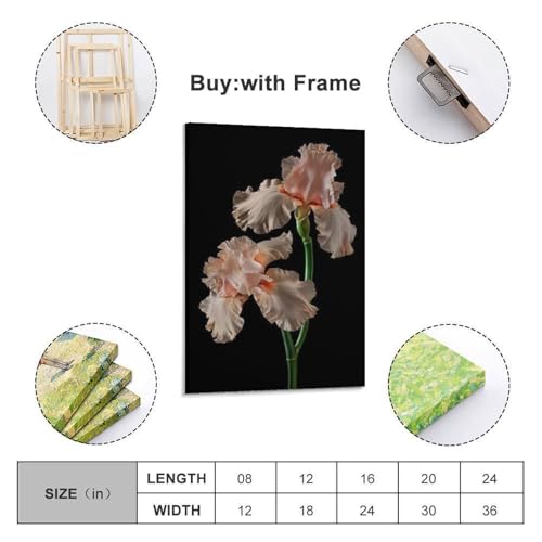 Poster fleurs d'iris rose clair tableau suspendu ZHOUKEG 40x60 - 2