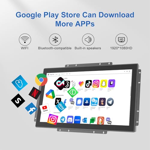 Image of GreenTouch 23.8 Inch Open-Frame Touchscreen LCD Monitor -Android All in one Computer with RK3566 RAM 4G & ROM 32G - Capacitive PCAP -1920x1080-16:9-Black - Front IK08 /IP65