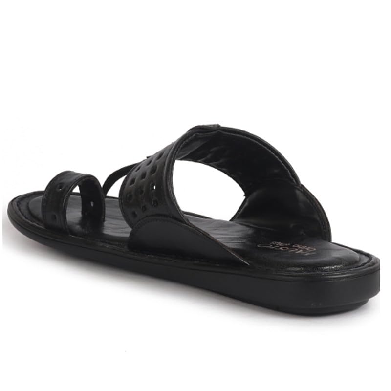 Image of FAUSTO Men Casual Outfit Kolhapuri Toe Ring Strap Ortho Slippers | Memory Cushioned Footbed | Ultra Lightweight and Comfort Slip On Slipper