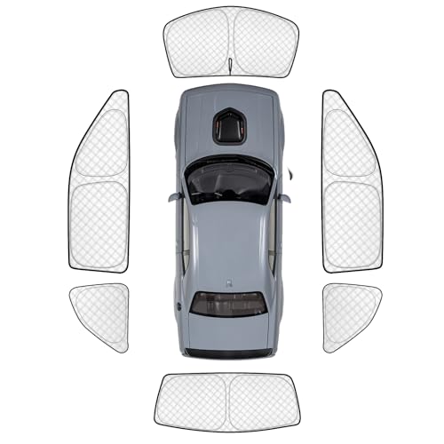 Image of KMF 6pcs Thicken Full Sun Shades for Dodge Challenger 2015-2023 Accessories,Car Window Covers Sunshade for Windshield Side Rear, UV Block Visor Privacy for Car Camping with Storage Bag