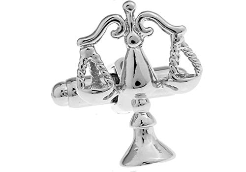 Mancuernillas Libra plateadas para camisa de esmoquin miniatura 3