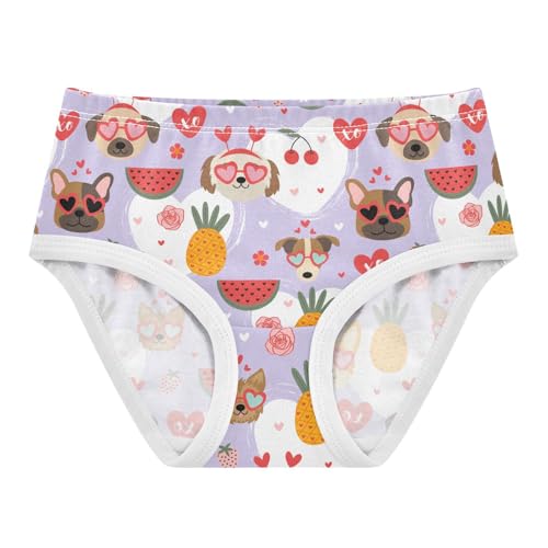 Little Girl Underwear Toddler Panties Kids Undies Dogs Pineapple Heart Soft Cotton Briefs 2T-8Y
