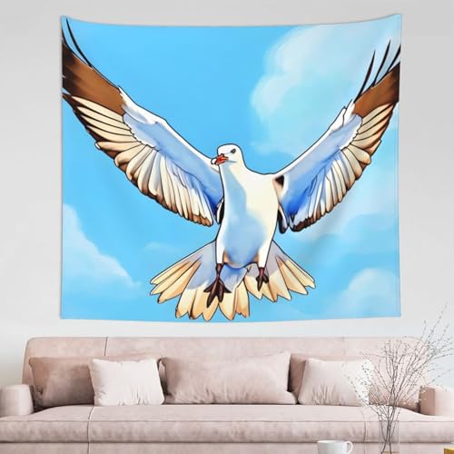 Tapisserie mouettes en vol TYUMH 152x130 cm pour decoration murale salon