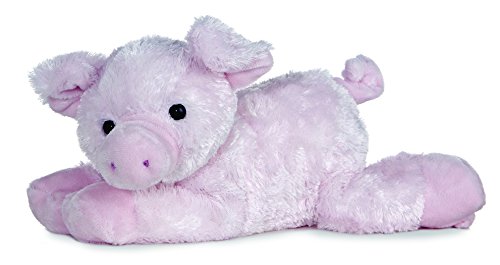 Piggolo Flopsie peluche cochon rose aux finitions haut de gamme