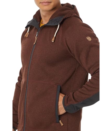 Fjällräven Herren Övik Fleece Hoodie Jacke, Autumn Leaf, M