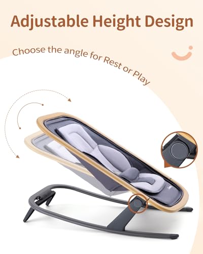 Larex Baby Bouncer, Portable Bouncer Seat For Baby Rocker Chair Infant Bouncy Seat With 3-Point Harness thumb #3