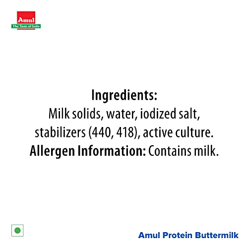 Image of Amul High Protein Buttermilk | 15g protein per pack | pack of 8 (8x200mL) | World's first