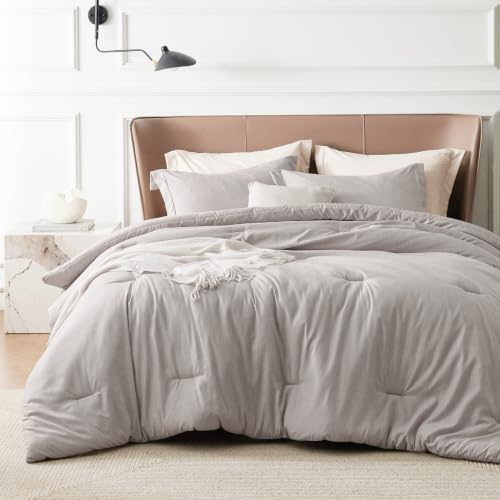 Image of Bedsure California King Comforter Set - Soft Microfiber Bedding for All Seasons, 3 Pieces, 1 Comforter 104 inchx96 inch and 2 Pillow Shams 20 inchx36 inch+2 inch
